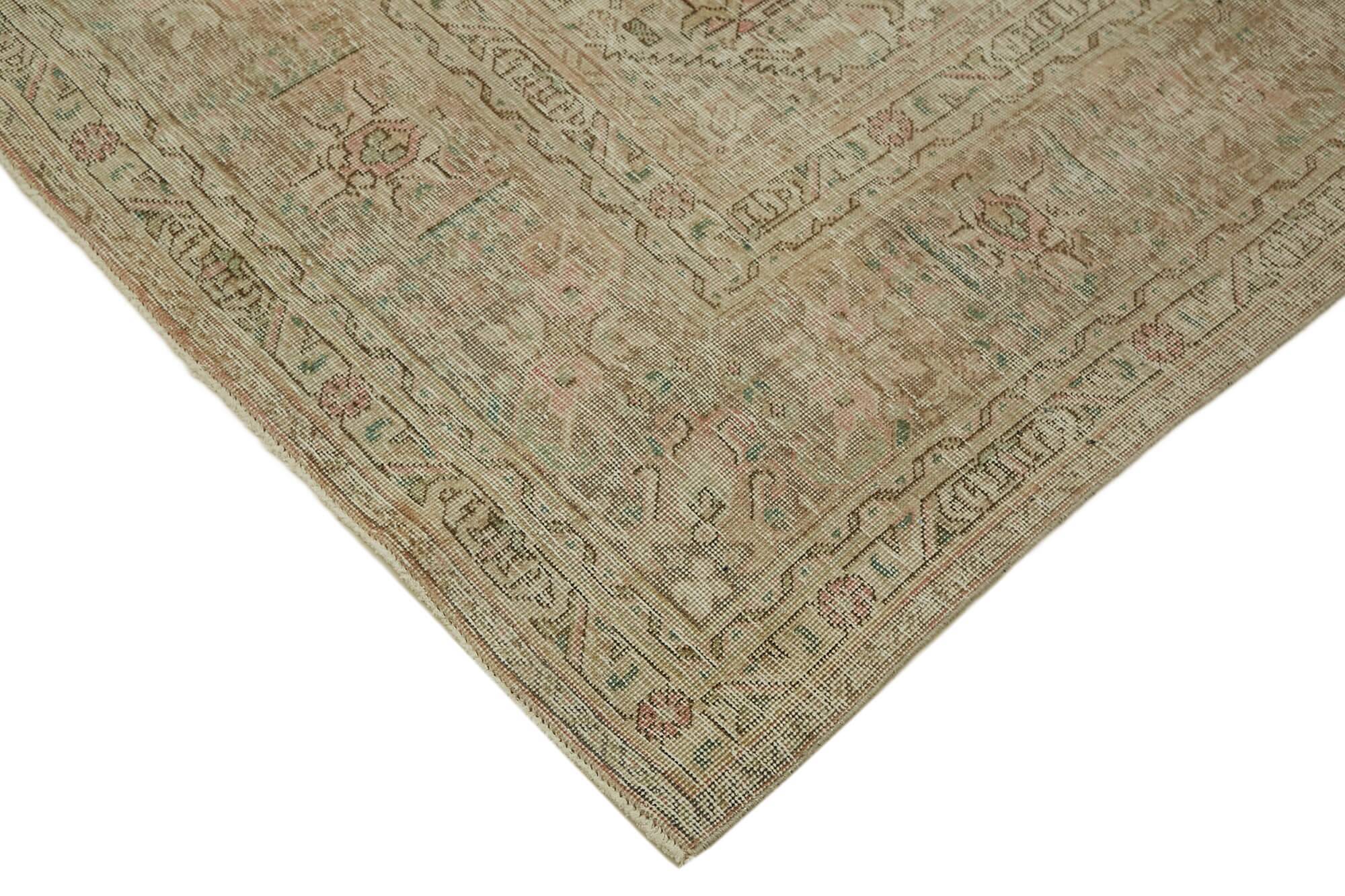 Hand-knotted persian antique 1970s 237 cm x 339 cm beige wool carpet