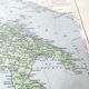 Illustrated Italy Europe map 43x43cm vintage from 1950