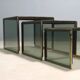 Tables basses vintage en acajou et verre, design, Italie, années 1960-1970