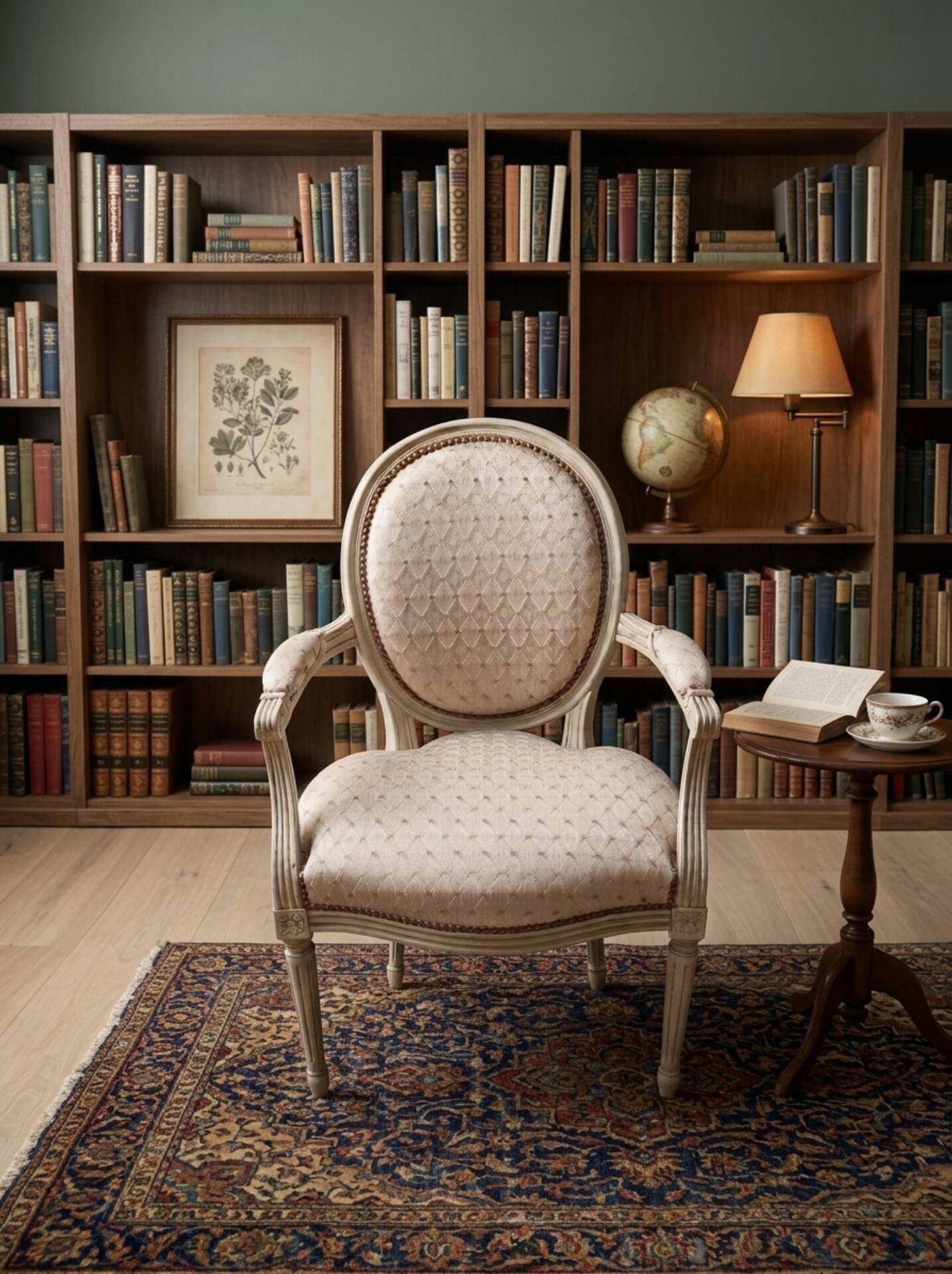 Lot de 2 fauteuils médaillon style Louis XVI