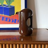 Mid-century modern brown ceramic vase / jug, Il Picchio Italy 1970s