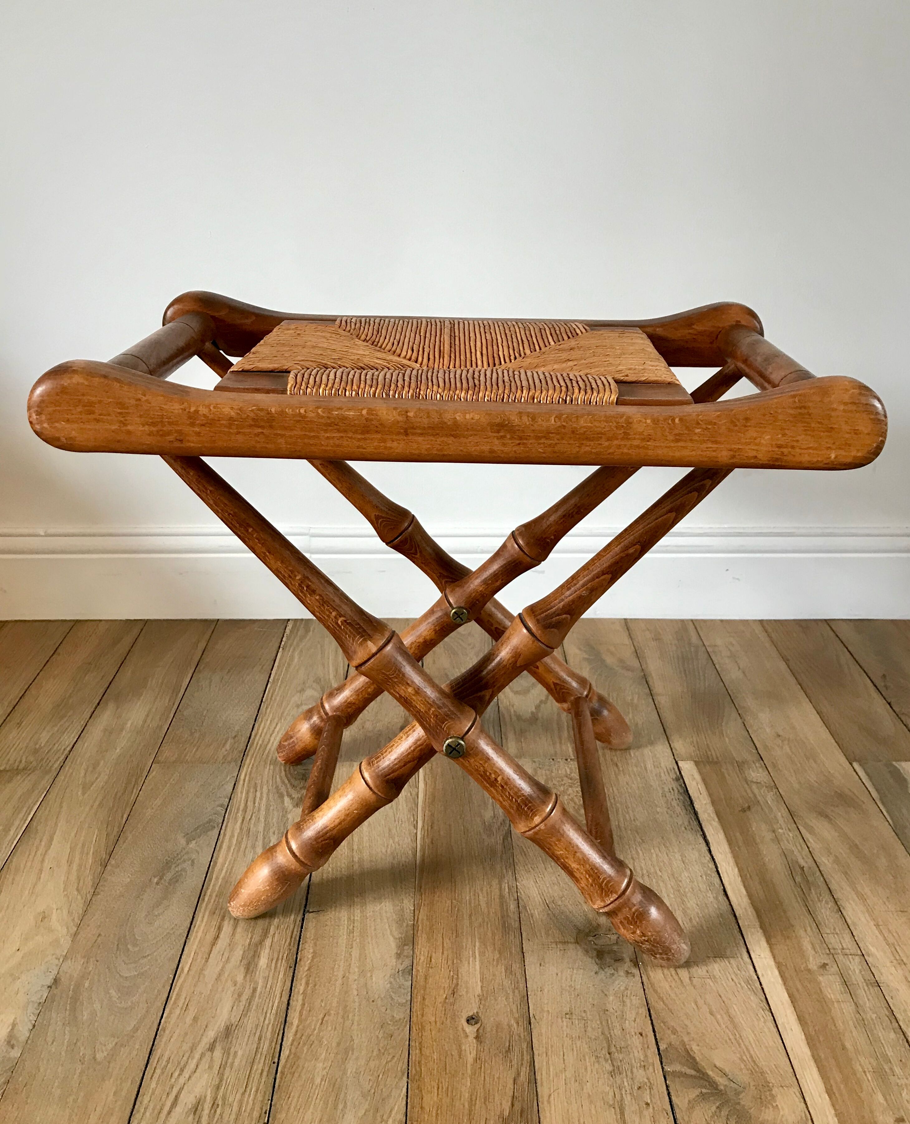Folding stool in beech wood and mulching years 40-50