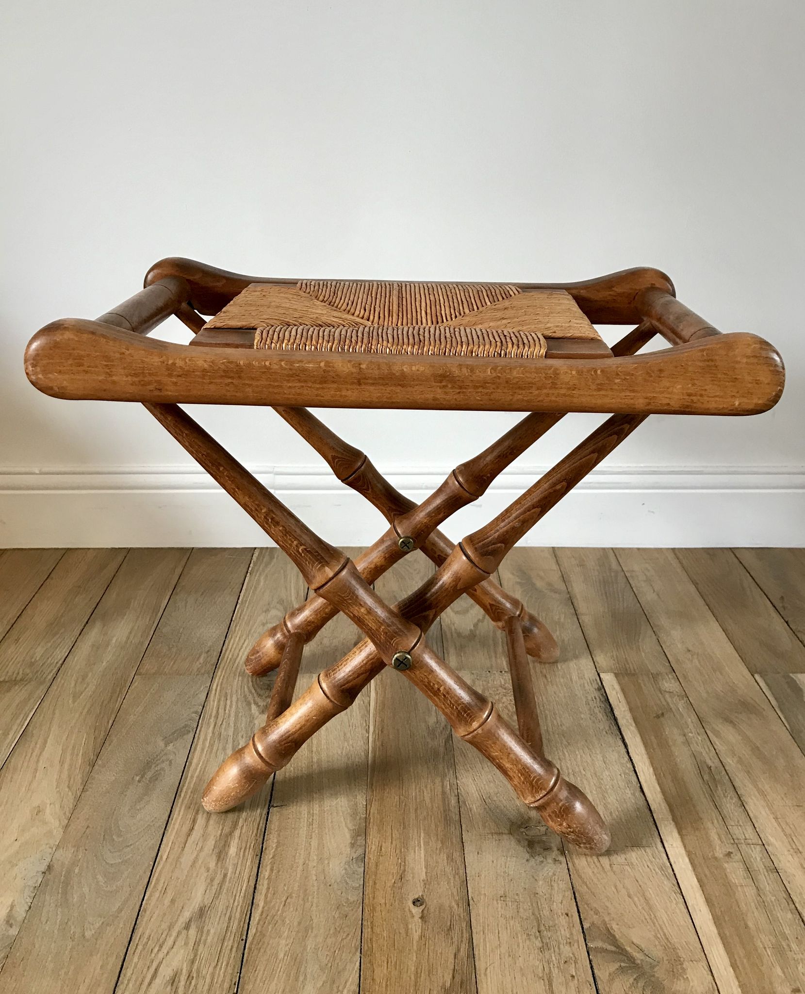 Folding stool in beech wood and mulching years 40-50
