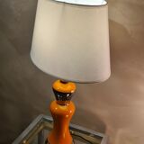 large lamp in ceramic silver and orange varnished