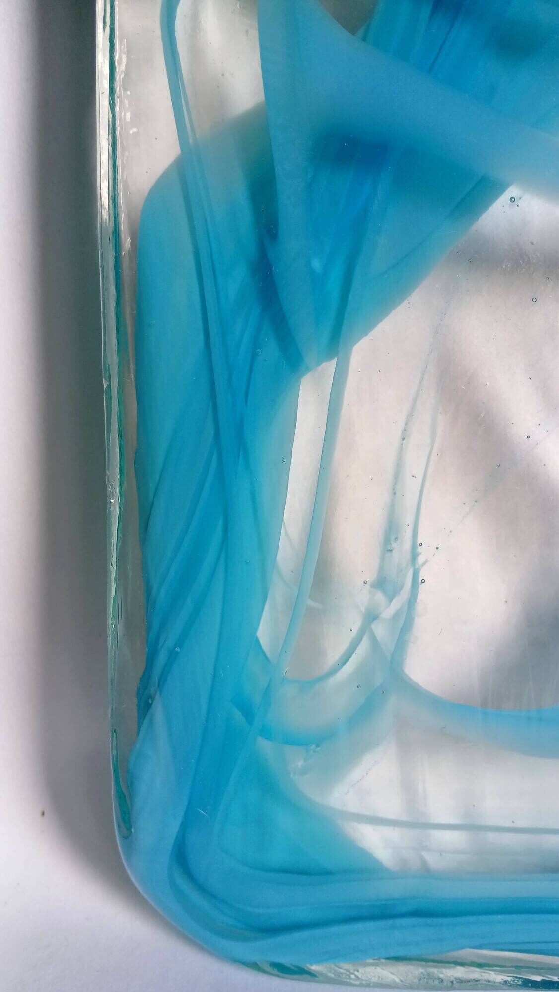 Minimalist Murano sommerso glass block plate