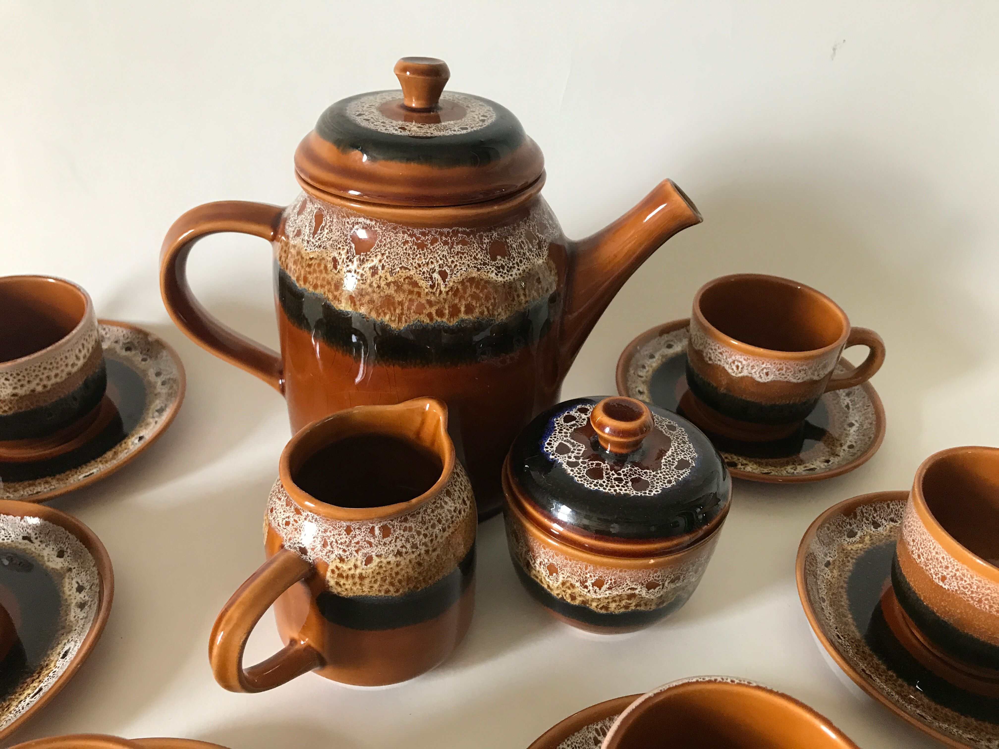 Sarreguemines earthenware coffee service