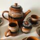 Sarreguemines earthenware coffee service