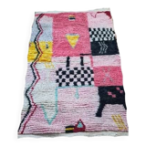 Handmade red wool Berber rug 150 X 100 CM