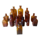 Amber glass apothecary bottles. Set of 15