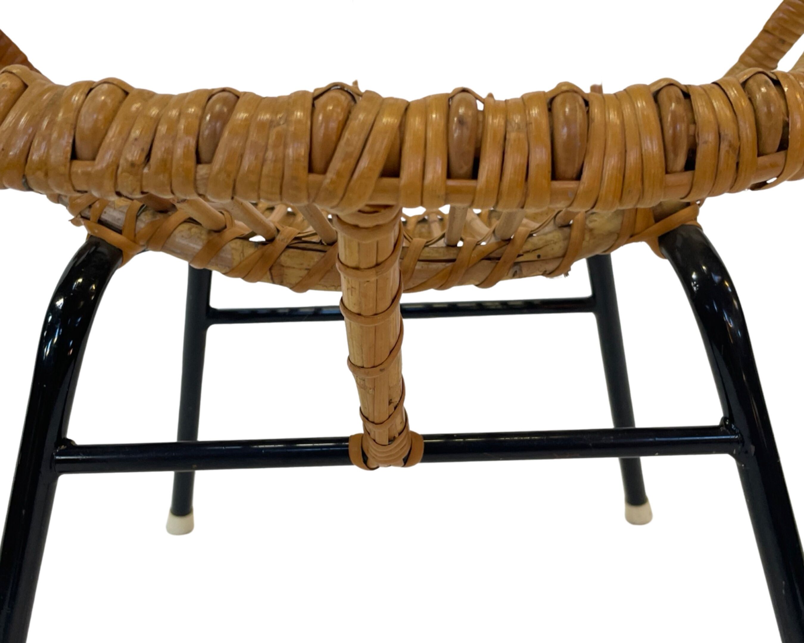 Fauteuil vintage en rotin par Dirk van Sliedregt Rohe Noordwolde 1960 aux Pays-Bas