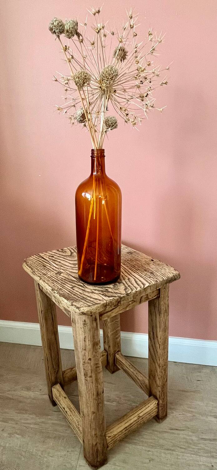 Amber glass bottle vase