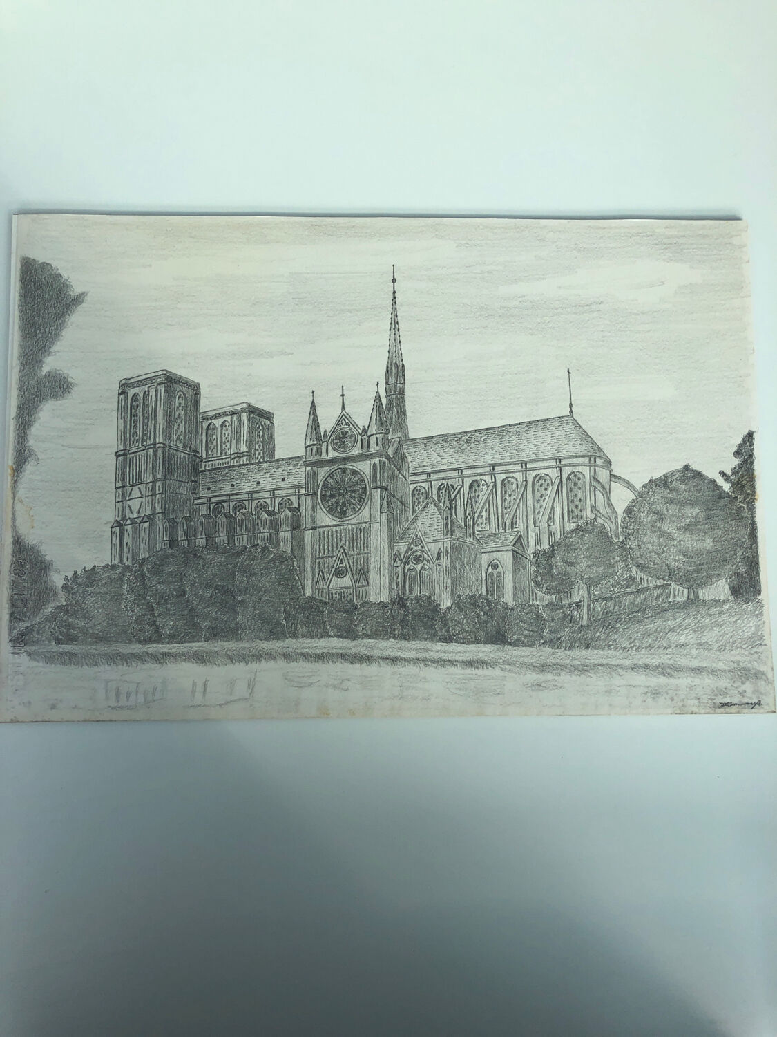 Lithographie Notre Dame de Paris
