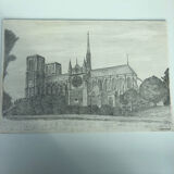 Lithograph of Notre Dame de Paris