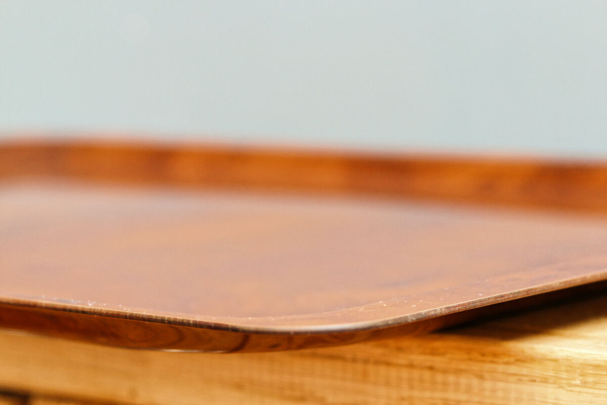 Wood imitation serving tray