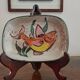 Plat Vallauris, années 60-70. Décor de poisson