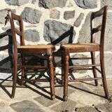Paire de chaises cannage et bois tourné, circa 1920