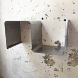 "Zig-zag" satin stainless steel shelf by Joelle Ferlande and François Monnet