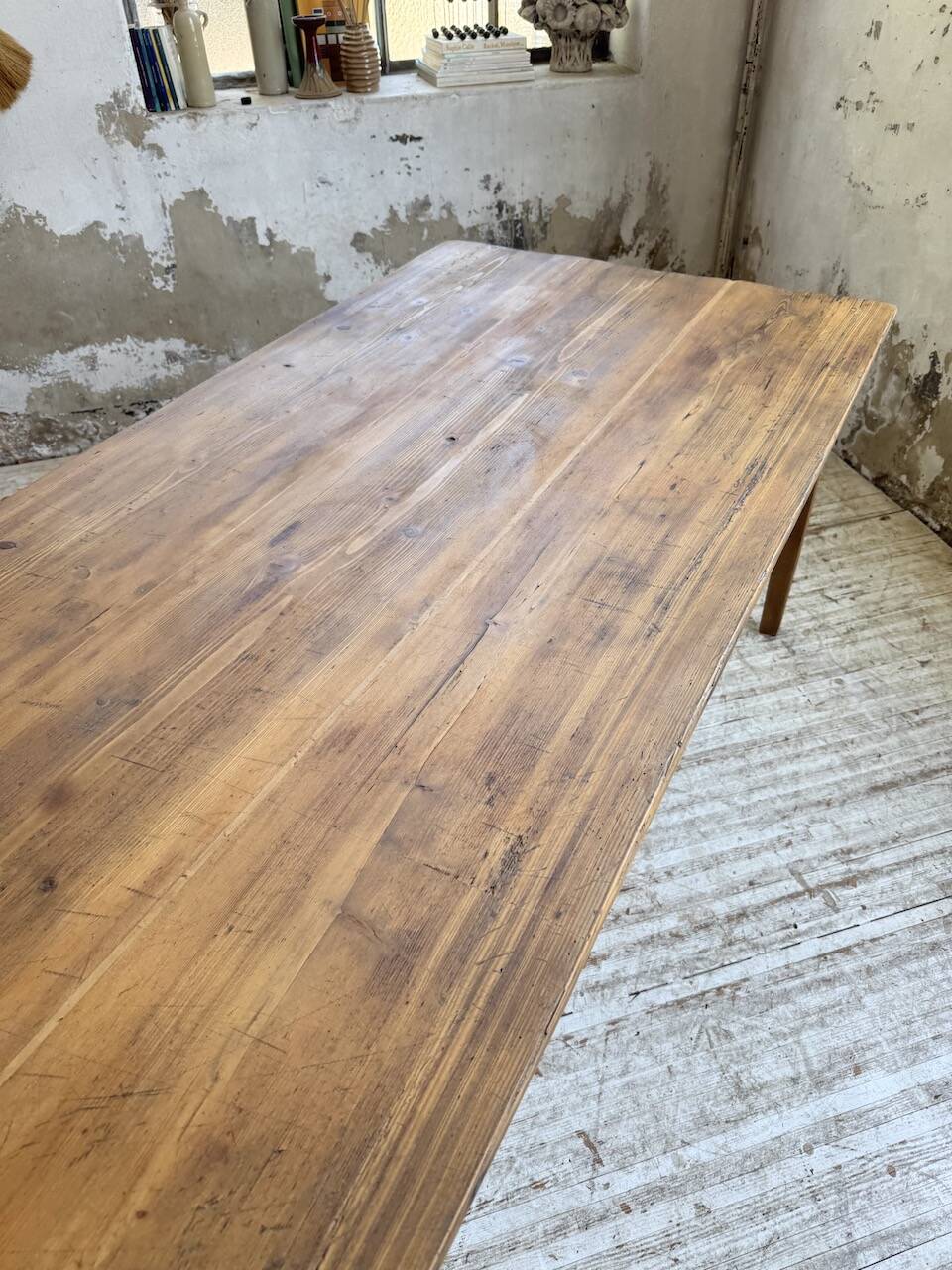 50s pine and oak farmhouse table 2.5m