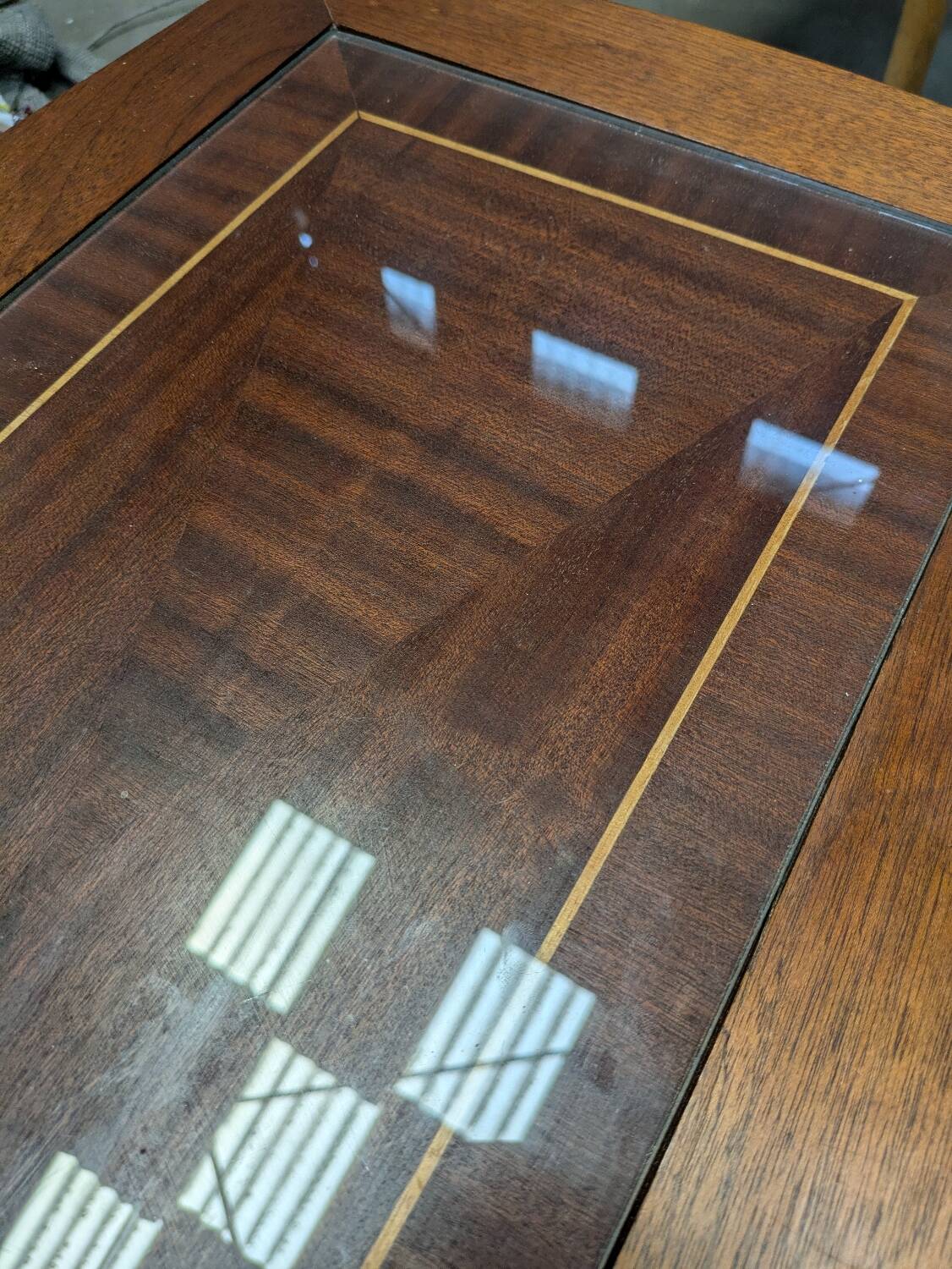 Wood and glass coffee table