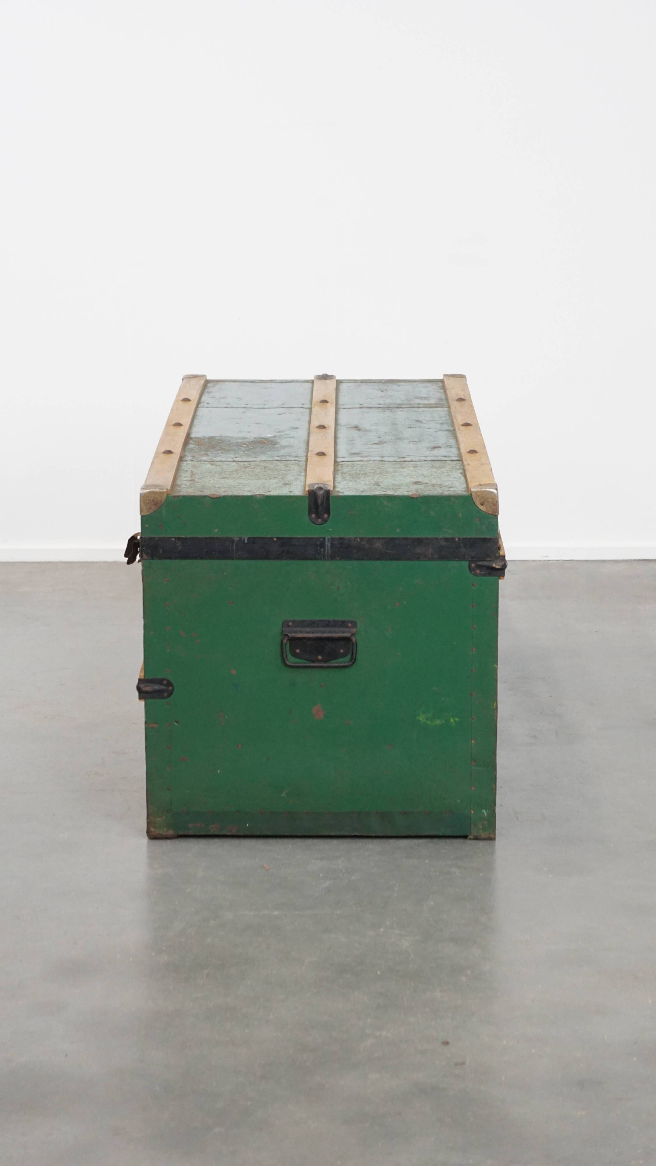 Large Antique Travel Trunk / Coffee Table from the Early 1900s with Handles