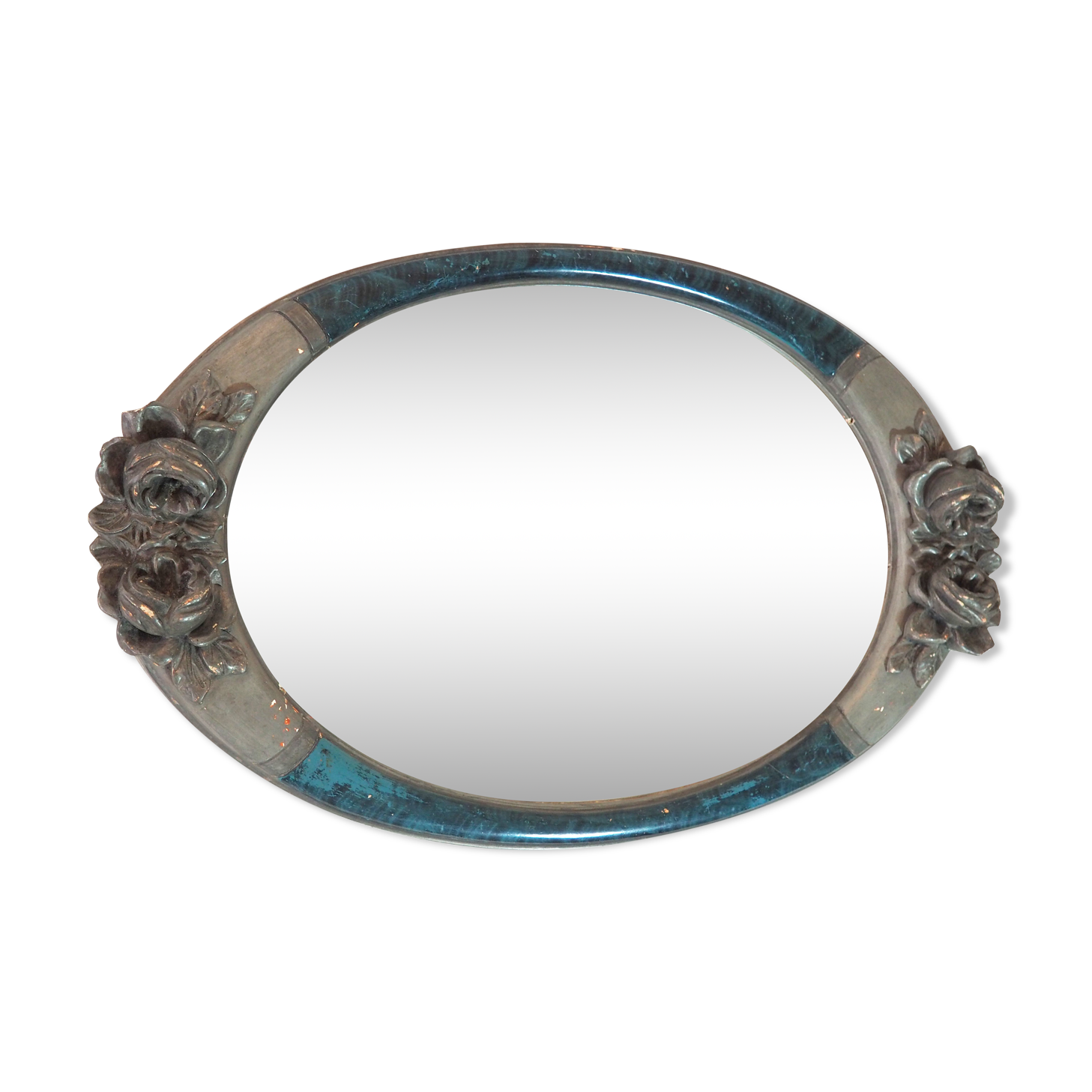 Mirror with rose relief decor