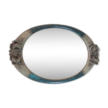 Mirror with rose relief decor
