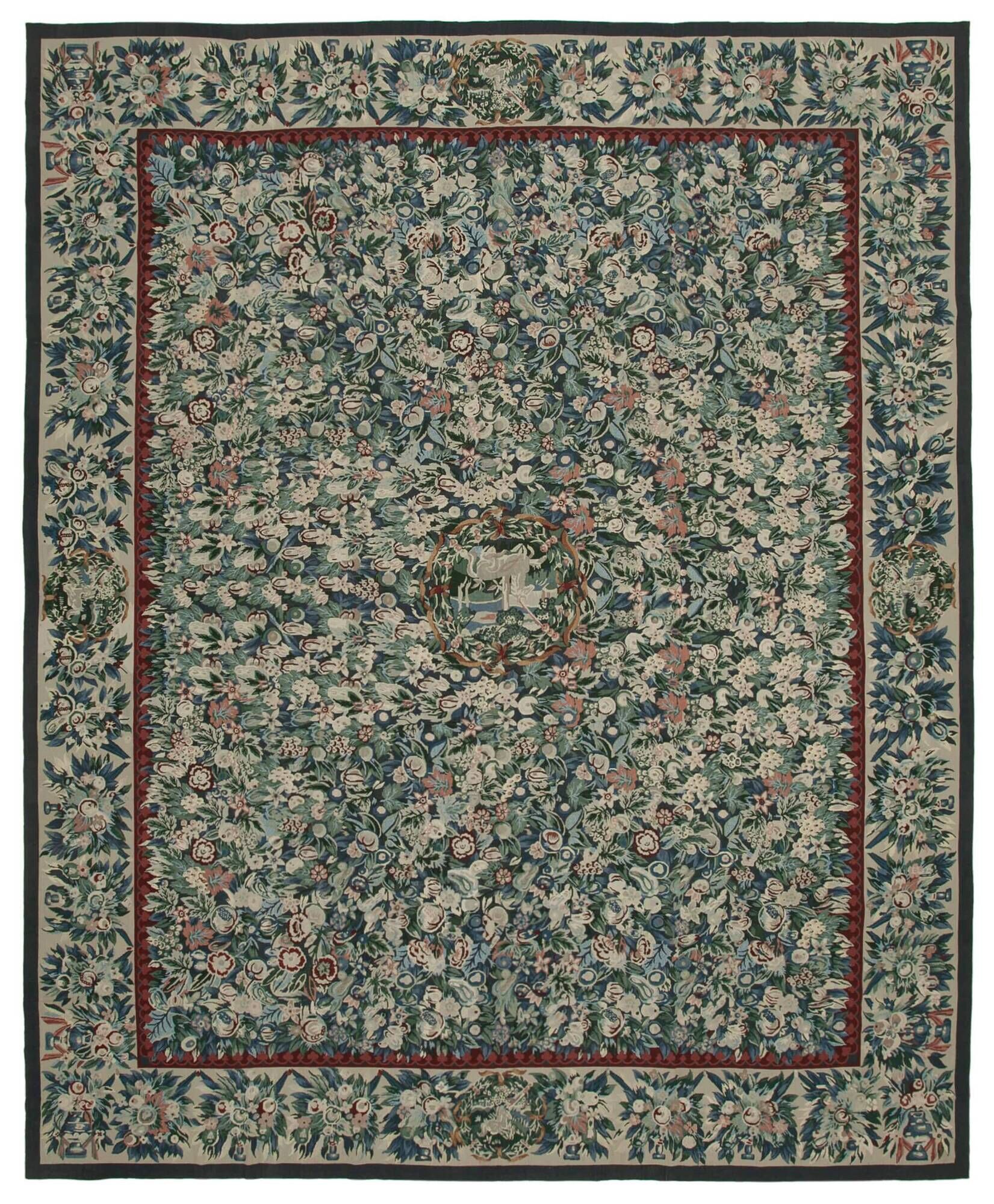Handmade Vintage Flatweave Needlepoint Kilim 363 cm x 446 cm