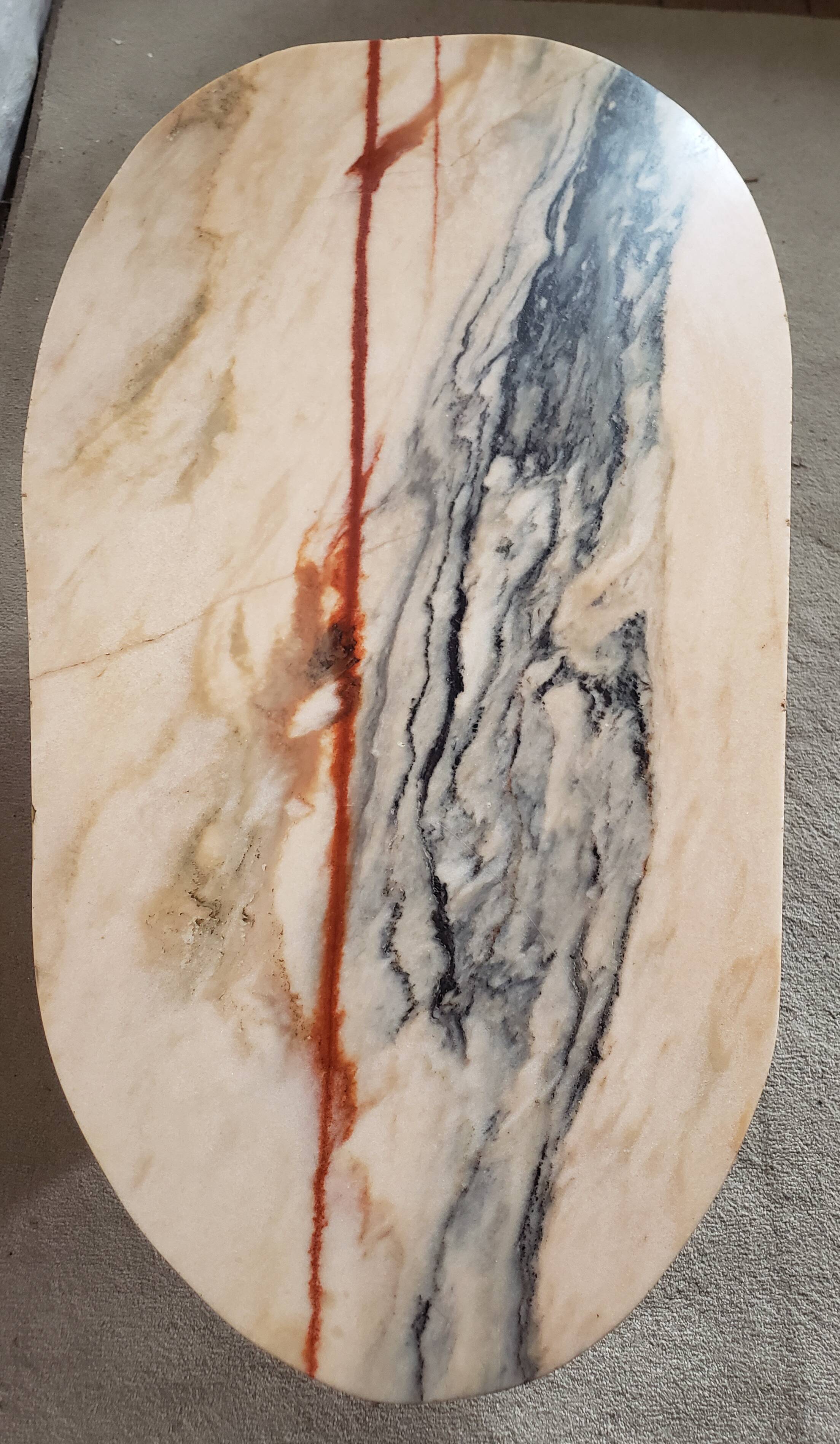 Veined pink marble coffee table