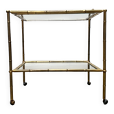 Bamboo imitation brass serving tray in Hollywood Regency style from the mid-century, 1960s.