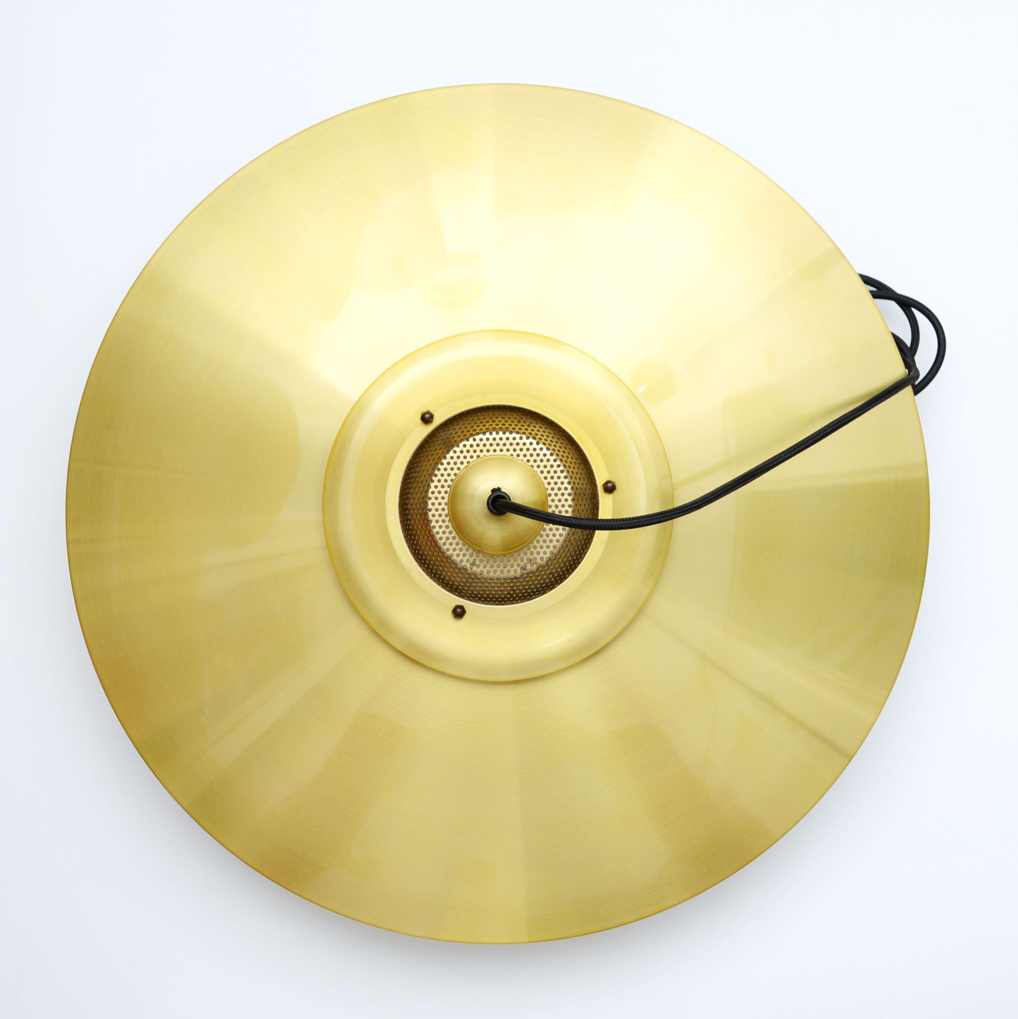 Vintage pendant lamp in golden brass, Denmark, 1970s