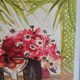 Litographie originale Michel-Henry "Bouquet Rouge"