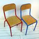 Série de 6 chaises en métal coloré
