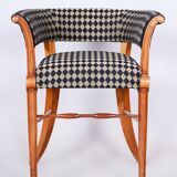 Fauteuil Biedermeier restauré, cerisier, ébène, Autriche-Vienne, années 1820