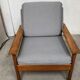 Scandinavian armchair in gray fabric from the 60s