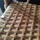 Shelf arch vintage rattan light honey 3 levels