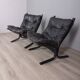 Pair of vintage leather armchairs from the 1970s, "Siesta", designed by I.