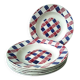 6 deep plates in Saint Amand earthenware Art Deco style