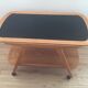 Scandinavian vintage service in wood and black glass
