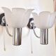Vintage glass and chrome wall lights from the 70s