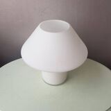 1980s white glass mushroom table lamp