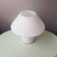 1980s white glass mushroom table lamp
