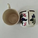 Duo de tasses anciennes Saint-Amand – Décor floral 4146 (années 1930–50)