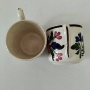 Pair of antique Saint-Amand cups – Floral decoration 4146 (1930s–50s)