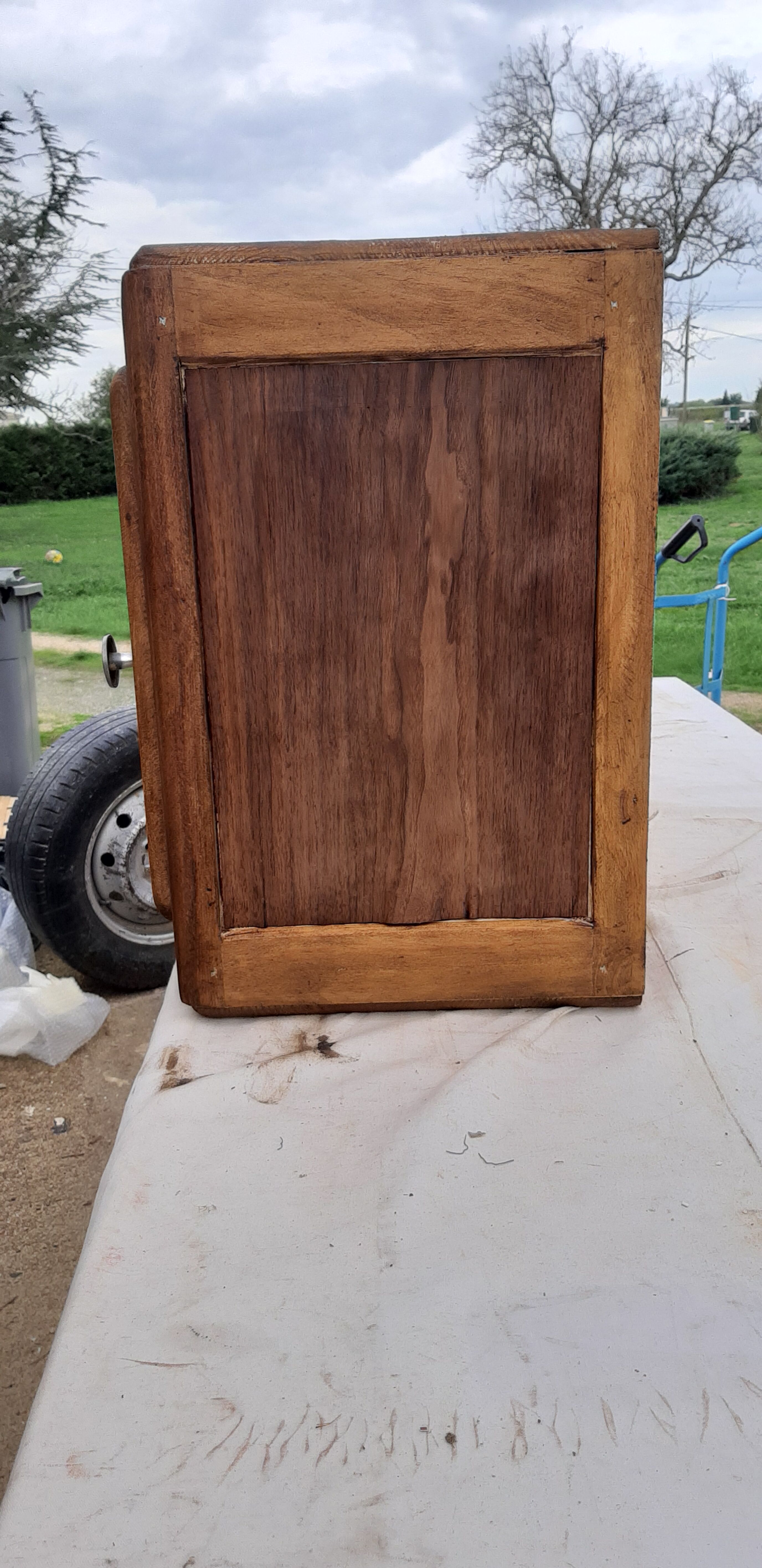 Industrial wood storage cabinet