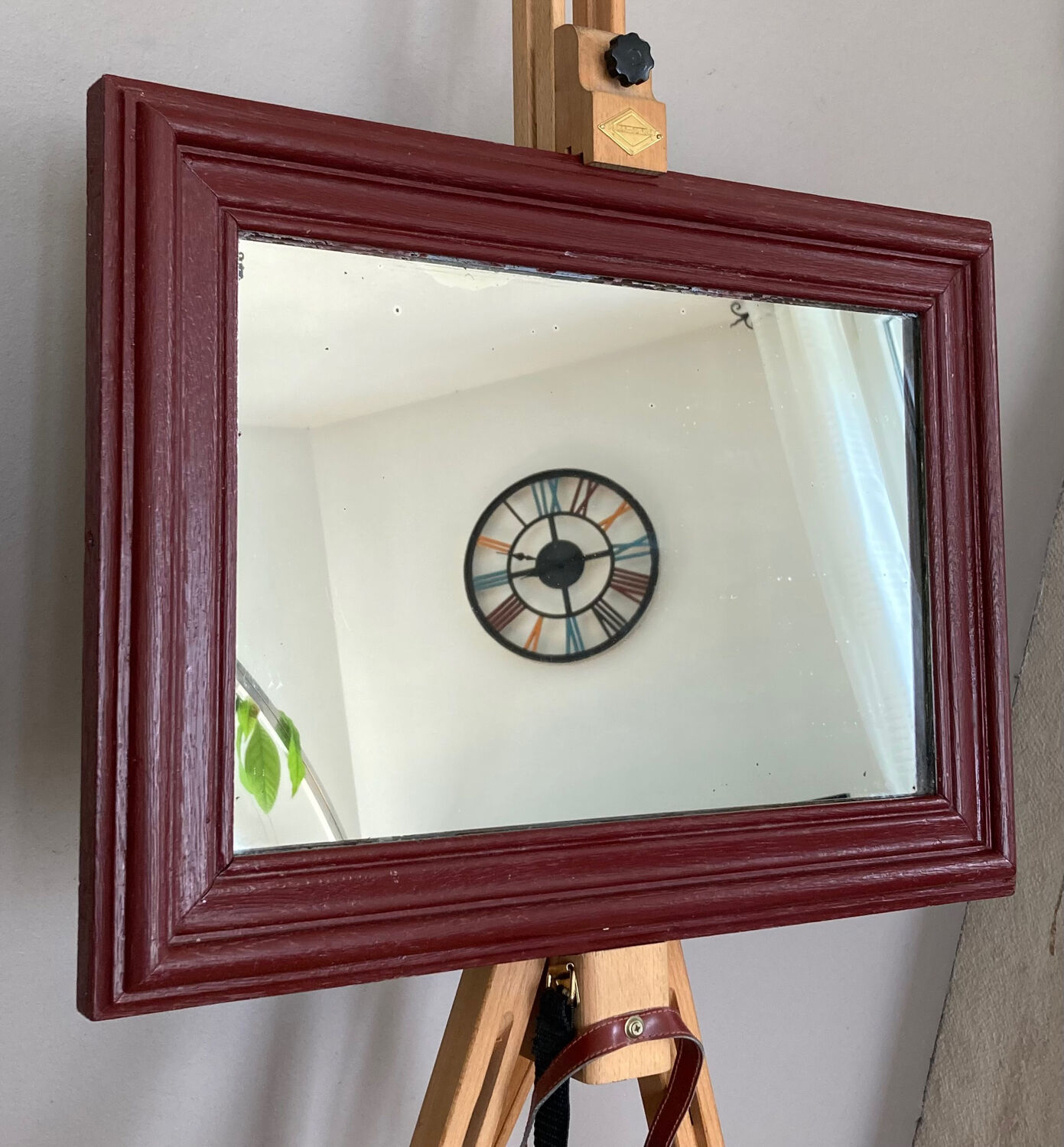 Solid oak mirror nineteenth century assembly mortise tenons