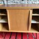 Vintage storage cabinet sliding doors feet compass
