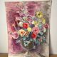 Summer flower bouquet, watercolour on double-sided paper.