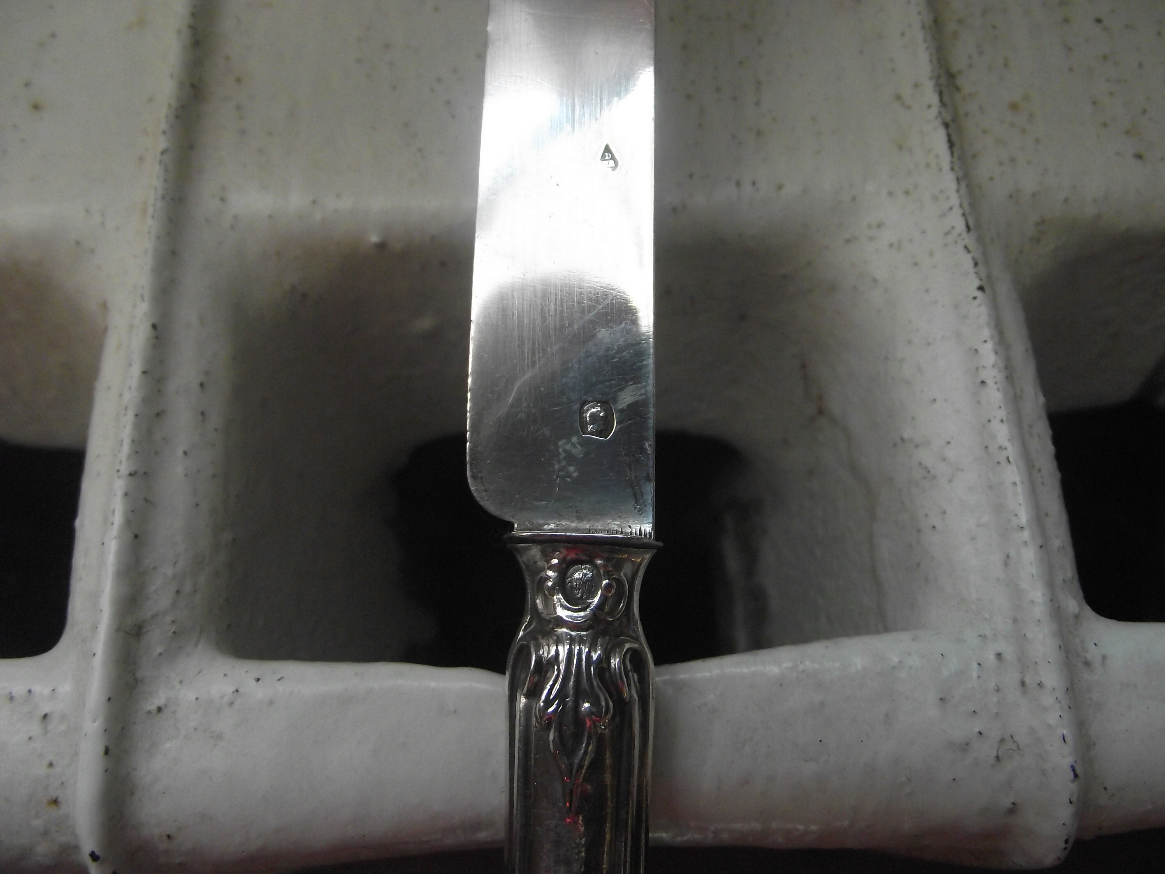 10 solid silver fruit knives at the end of 19th