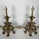 Important Renaissance Style Bronze Fireplace Set with Bar