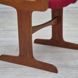 1970s, set of 4 reupholstered Danish chairs, Farsø Møbelfabrik, teak wood, furniture velour.